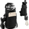Black Magnetic Gym Water Bottle Pouch & Towel Clip with 6 High-Strength Magnets and Adjustable Strap - Fits 18oz to 40oz