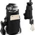 Black Magnetic Gym Water Bottle Pouch & Towel Clip with 6 High-Strength Magnets and Adjustable Strap - Fits 18oz to 40oz