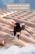 Grey Multi-Chamber Car Inflatable Air Mattress with Electric Pump, Storage Bag & Pillows for Universal Trunk Sleeping and Camping (174 x 126 CM)