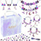 67PCS Purple DIY Charm Necklace & Bracelet Making Kit - Creative Jewelry Craft Set with Colorful Drip Oil Pendants & Metal Beads
