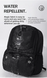 24L High-Capacity Black Basketball Backpack with Shoe Compartment & Dedicated Ball Zone - Waterproof & Durable Oxford Training Bag