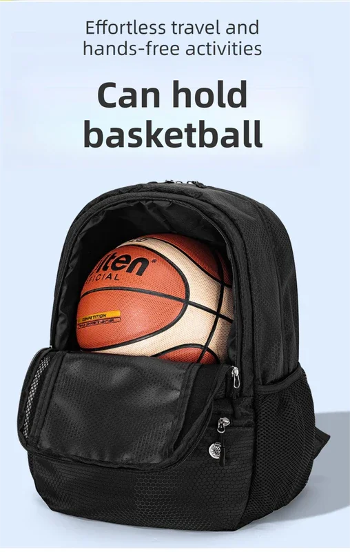 24L High-Capacity Orange Basketball Backpack with Shoe Compartment & Dedicated Ball Zone - Waterproof & Durable Oxford Training Bag