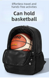 24L High-Capacity Orange Basketball Backpack with Shoe Compartment & Dedicated Ball Zone - Waterproof & Durable Oxford Training Bag