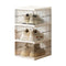 Transparent 3-Layer Foldable Shoe Storage Tower with Transparent Display Panel & Back Ventilation - One-Pull Instant Setup Stackable Box (25.5x34.5x52.5CM)