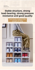 Transparent 6-Layer Foldable Shoe Storage Tower with Transparent Display Panel & Back Ventilation - One-Pull Instant Setup Stackable Box (25.5x34.5x105CM)