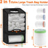 2-in-1 Grey Kitchen Plastic Bag & Trash Bag Roll Dispenser(2 Pack) - Hanging Grocery & Produce Bag Organizer (17.5x9.9x5.8 inch)