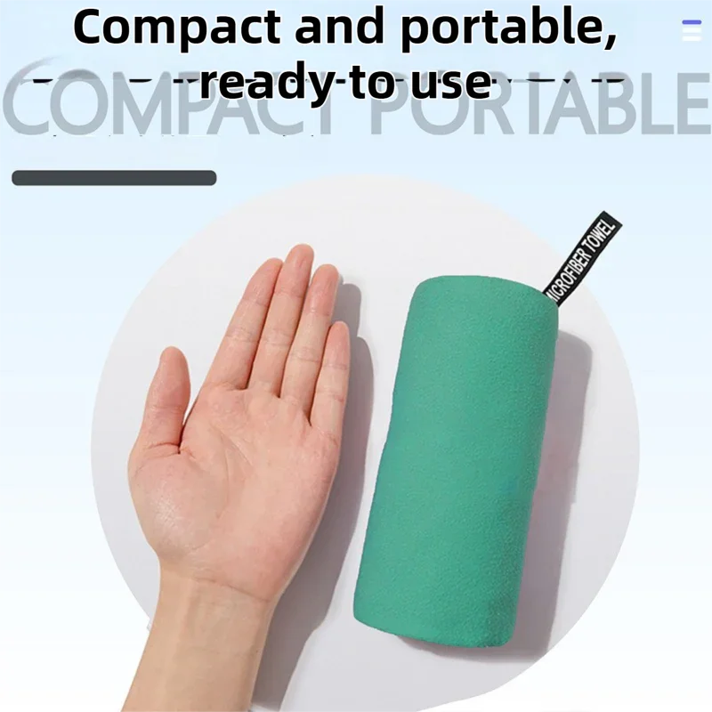 40×80CM and 76×152CM Ultra-Fine Microfiber Double-Sided Fleece Towel Set - Rapid Drying Travel & Fitness Essentials (Khaki Pink)