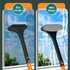 2-Pack 2-in-1 Professional Window Screen Brush & Glass Cleaner - Detachable Long-Handle Squeegee & Scrubber (White Green)