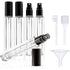 15-Piece/3-Set Black Premium Glass Travel Perfume Atomizer Set - 10ml Portable Refillable Sprayers with Transfer Tools