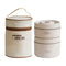 2-Pack Beige 304 Stainless Steel Microwave-Safe Lunch Box Set - Stackable Insulated Bento Containers for Office & School