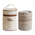 2-Pack Brown 304 Stainless Steel Microwave-Safe Lunch Box Set - Stackable Insulated Bento Containers for Office & School