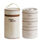3-Pack Beige 304 Stainless Steel Microwave-Safe Lunch Box Set - Stackable Insulated Bento Containers for Office & School