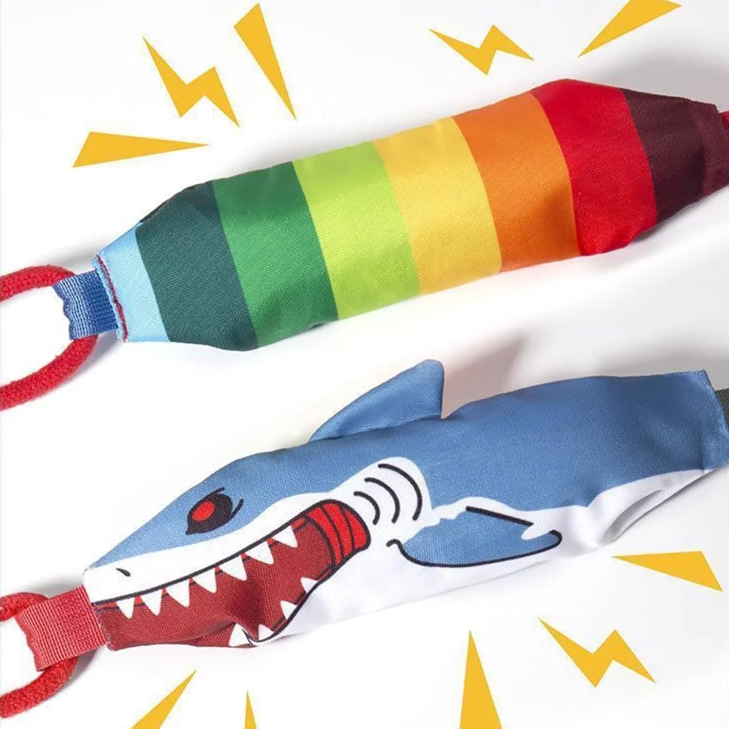Shark-shaped Tug-of-War Dog Toy with Suction Cup & Chew Rope Knot - Interactive Squeaky Molar Toy for Puppies & Small Dogs