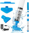 Blue and White Cordless Underwater Pool Vacuum with 3 Cleaning Heads & 164cm Extended Reach - Rechargeable Handheld Spa & Pond Cleaner