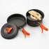 8-Piece Orange Lightweight Outdoor Camping Cookware Set - 1/2 Person Portable High-Efficiency Thermal Cooking Nested Kit