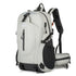 Grey Professional Large Capacity Hiking Backpack - Waterproof Lightweight Outdoor Trekking Rucksack with Hydration Port and Emergency Safety Whistle
