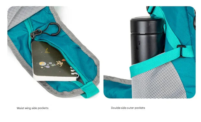 Grey Professional Large Capacity Hiking Backpack - Waterproof Lightweight Outdoor Trekking Rucksack with Hydration Port and Emergency Safety Whistle