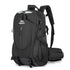 Black Professional Large Capacity Hiking Backpack - Waterproof Lightweight Outdoor Trekking Rucksack with Hydration Port and Emergency Safety Whistle