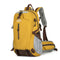 Yellow Professional Large Capacity Hiking Backpack - Waterproof Lightweight Outdoor Trekking Rucksack with Hydration Port and Emergency Safety Whistle