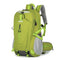 Green Professional Large Capacity Hiking Backpack - Waterproof Lightweight Outdoor Trekking Rucksack with Hydration Port and Emergency Safety Whistle