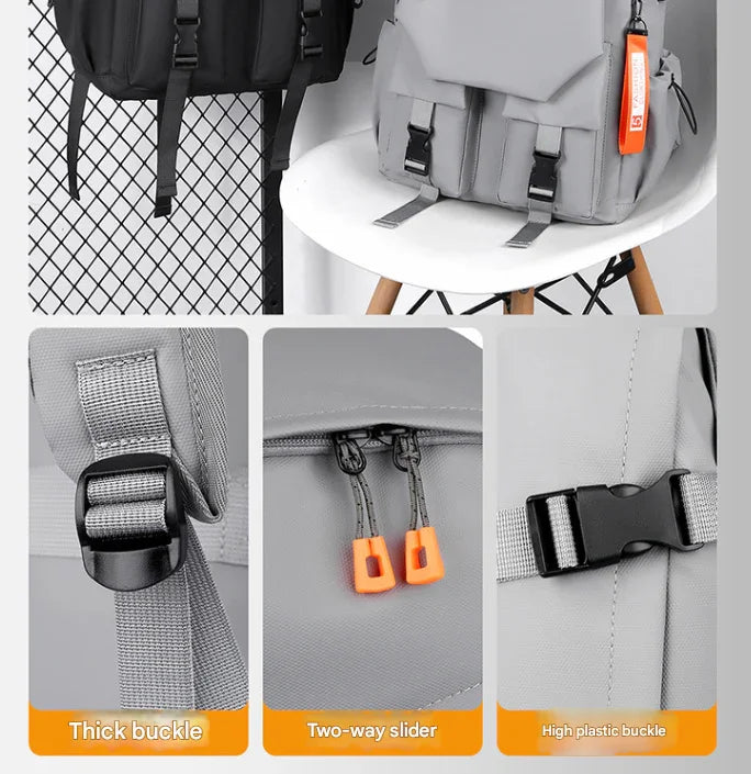 Grey Professional Business and Travel Backpack | Large Capacity 15.6 Inch Laptop Compartment | Water-Resistant Functional Design