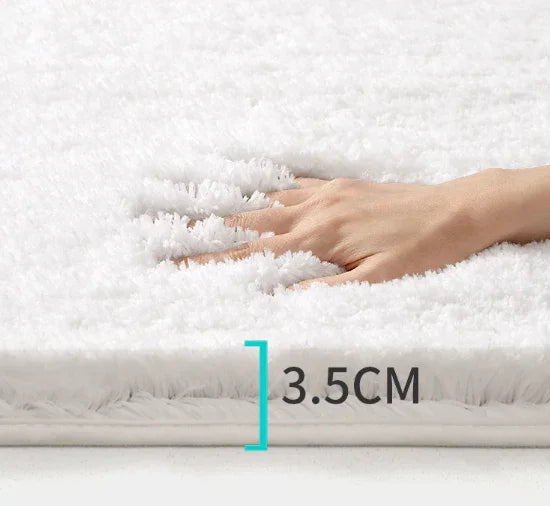 Light Grey 60*90cm Luxury 3.5cm Shag Bath Mat | Silver Ion Antibacterial Technology | Quick Dry Non-Slip TPR Bathroom Rug