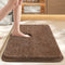 Brown 50*80cm Luxury 3.5cm Shag Bath Mat | Silver Ion Antibacterial Technology | Quick Dry Non-Slip TPR Bathroom Rug