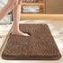 Brown 50*80cm Luxury 3.5cm Shag Bath Mat | Silver Ion Antibacterial Technology | Quick Dry Non-Slip TPR Bathroom Rug