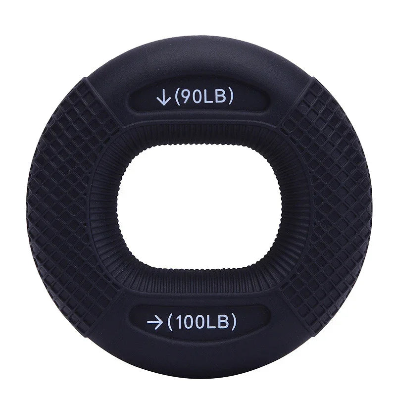 Black 90/100LB 2-Pack Silicone Hand Grip Strengthener Rings - Dual-Resistance Finger Exerciser and Forearm Trainer for Muscle Recovery and Carpal Tunnel Prevention