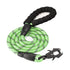 Green High Strength Nylon Rope Dog Leash | 1.5M Heavy Duty Lead with Anodized Frog Clip | Padded Comfort Handle for Training