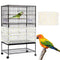 L White【Height 30, Circumference 220】 Large Bird Cage Seed Catcher Net Cover - Adjustable Mesh Guard Splash-Proof Dust Cover for Indoor Outdoor Cages