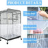 XL White【Height 37, Circumference 220】 Large Bird Cage Seed Catcher Net Cover - Adjustable Mesh Guard Splash-Proof Dust Cover for Indoor Outdoor Cages