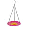 Red Decorative Hanging Glass Flower Bird Bath - 8.1 Inch Vibrant Outdoor Garden Accent