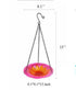 Red Decorative Hanging Glass Flower Bird Bath - 8.1 Inch Vibrant Outdoor Garden Accent