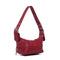 Red PU Leather Zippered Shoulder Bag – Retro European Style Crossbody and Handheld Bag