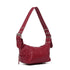 Red PU Leather Zippered Shoulder Bag – Retro European Style Crossbody and Handheld Bag