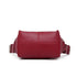 Red PU Leather Zippered Shoulder Bag – Retro European Style Crossbody and Handheld Bag