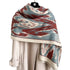 Dark Red New Style Buttoned Shawl – Double-Sided Winter Scarf with Ethnic Pattern, Faux Cashmere Feel for Travel and Fashion