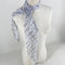 2 Pcs Light Grey Plaid Pattern Rose Flower Thin Scarf – Elegant and Versatile Neck Wrap for Women