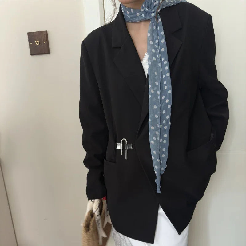 2 Pcs Black Fruit Pattern Rose Flower Thin Scarf – Elegant and Versatile Neck Wrap for Women