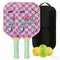 Pink and Purple Pickleball Paddle Set - Fiberglass Face with PP Honeycomb Core, 2 Paddles 4 Balls & Carry Bag - Lightweight Vibration Dampening Grip for Beginners & Family Play