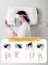 Adjustable Height Air Chamber Pillow - 48 x 74 cm Polyester Fibre Neck Support Pillow with Breathable Design for Personalised Adult Sleep Comfort