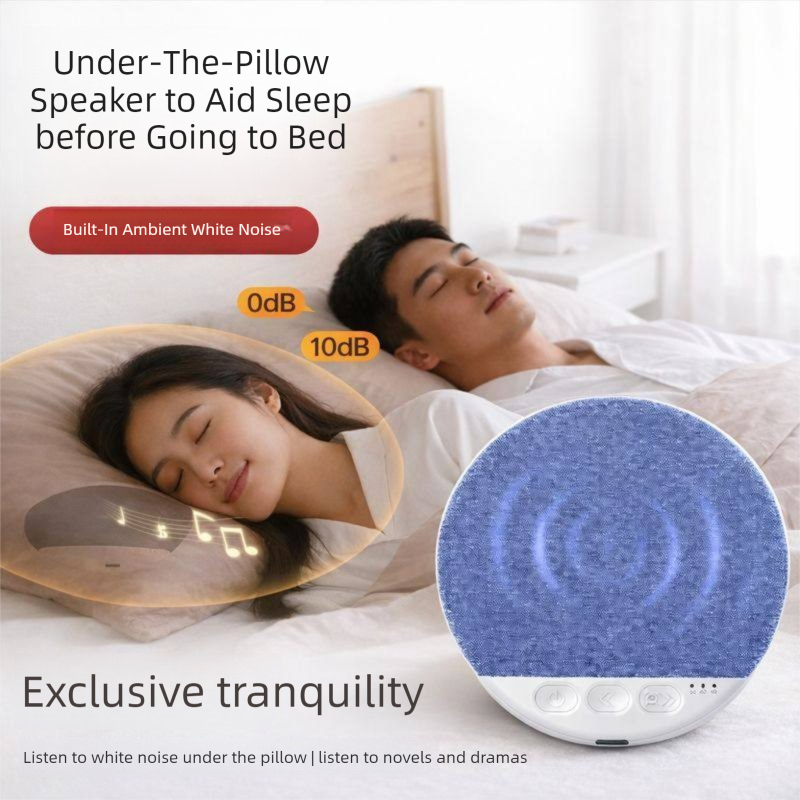 Under Pillow Sleep Speaker - 96 x 12 mm Ultra Thin Design, Type-C Rechargeable White Noise Speaker for Bedtime Relaxation, Home and Travel