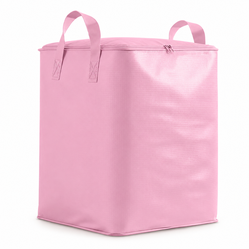 Pink Extra Large Moving and Storage Bag - 190L Waterproof Moisture Resistant Packing Bag, No Vacuum Required for Bedding, Clothes, Dorms and Travel