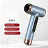 Gray wireless Hair Dryer with Cold & Hot Air, Portable Large-Capacity Rechargeable Ionic Dryer, Fast-Drying, Lightweight and Compact for Home and Travel