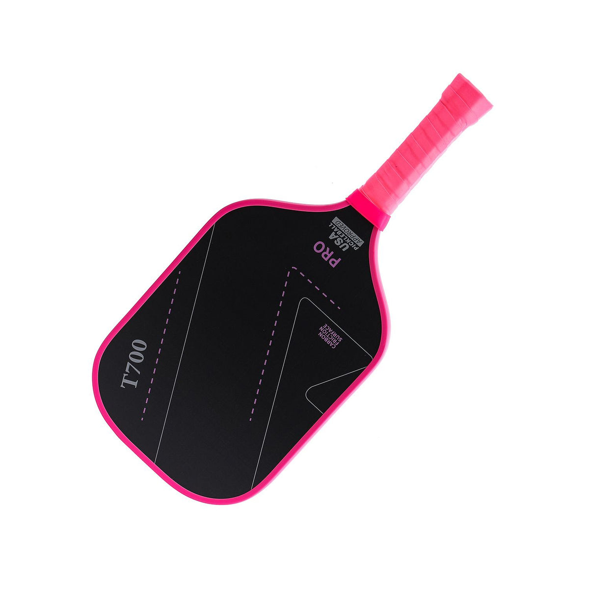 Pink handle T700 Carbon Fiber Pickleball Paddle Set - 16mm Textured Matte Finish with Oxford Carry Bag & PE Balls