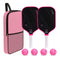 White handle T700 Carbon Fiber Pickleball Paddle Set - 16mm Textured Matte Finish with Oxford Carry Bag & PE Balls