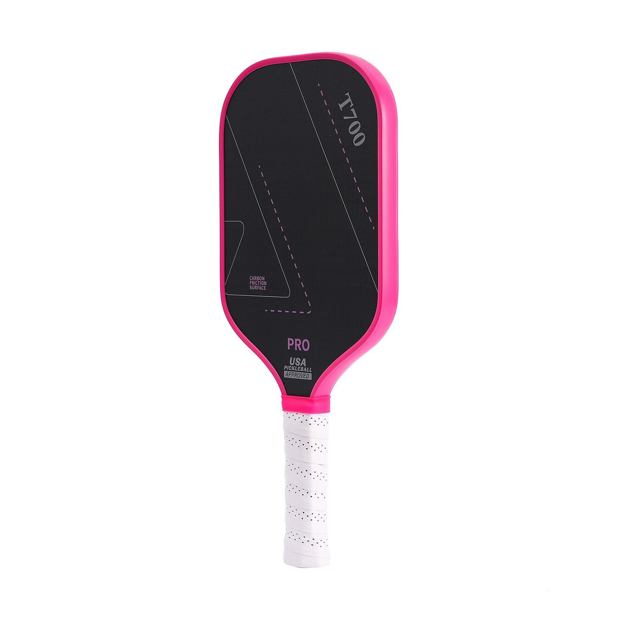 White handle T700 Carbon Fiber Pickleball Paddle Set - 16mm Textured Matte Finish with Oxford Carry Bag & PE Balls