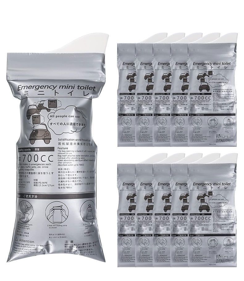 10-Pack Emergency Portable Urine Bags – 700ml Leak-Proof Disposable Toilet for Car, Travel & Outdoor