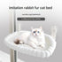 Grey Plush Cat Window Hammock with Strong Suction Cups, Faux Rabbit Fur Pet Bed for Cats and Small Dogs, Space-Saving Foldable Hanging Cat Perch for Sunbathing and Relaxation